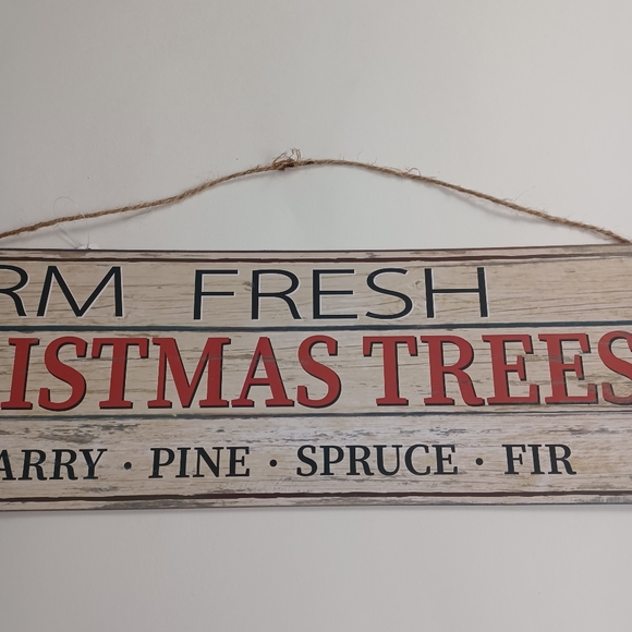Christmas Tree NEW Hanging Sign -Farmhouse Xmas -Unbranded -Decorations - Picture 5 of 10